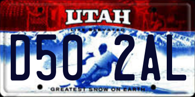 UT license plate D502AL