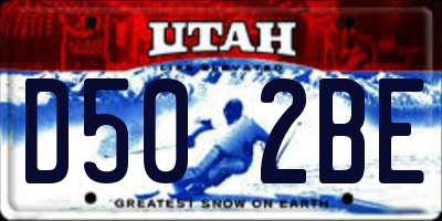 UT license plate D502BE