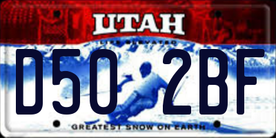 UT license plate D502BF