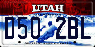 UT license plate D502BL
