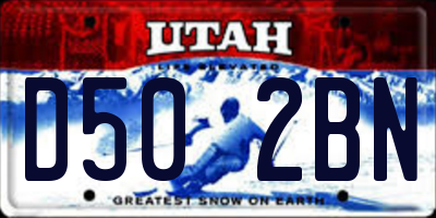 UT license plate D502BN