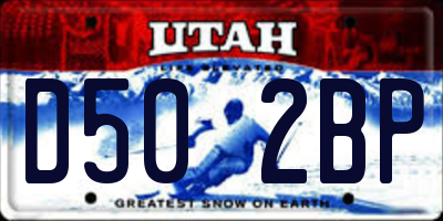UT license plate D502BP