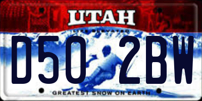 UT license plate D502BW