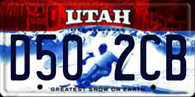 UT license plate D502CB