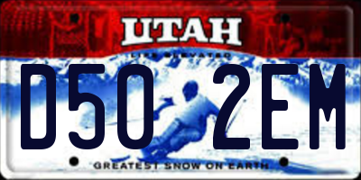 UT license plate D502EM