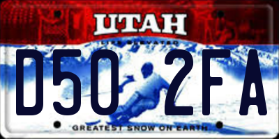 UT license plate D502FA