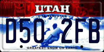 UT license plate D502FB