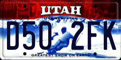 UT license plate D502FK