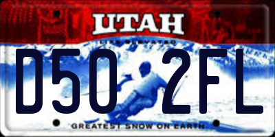 UT license plate D502FL