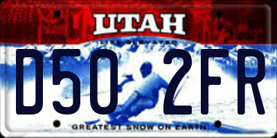 UT license plate D502FR