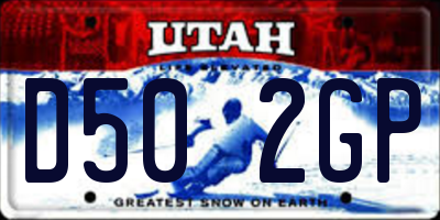 UT license plate D502GP