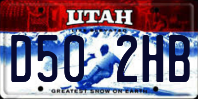 UT license plate D502HB