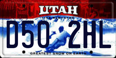 UT license plate D502HL