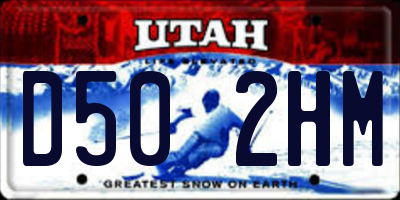 UT license plate D502HM