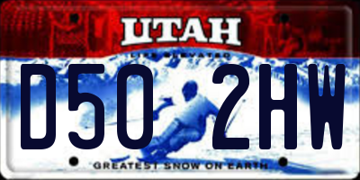 UT license plate D502HW