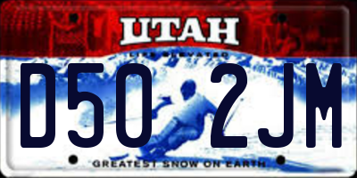 UT license plate D502JM