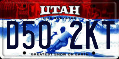 UT license plate D502KT