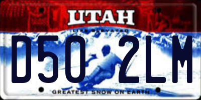 UT license plate D502LM
