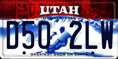 UT license plate D502LW