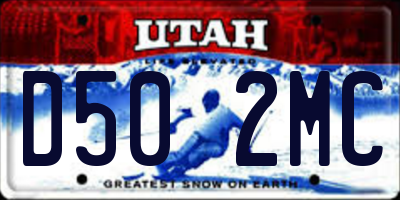 UT license plate D502MC