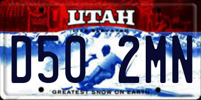 UT license plate D502MN