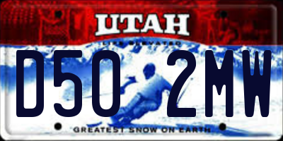 UT license plate D502MW