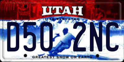 UT license plate D502NC