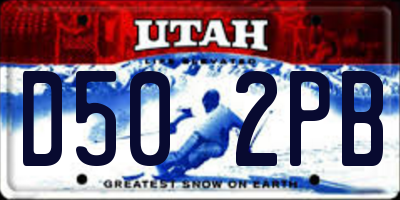 UT license plate D502PB