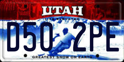UT license plate D502PE