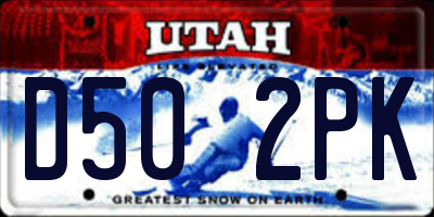 UT license plate D502PK