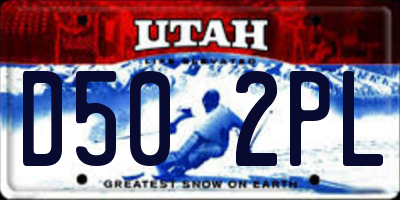 UT license plate D502PL
