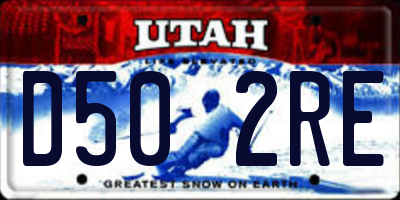 UT license plate D502RE