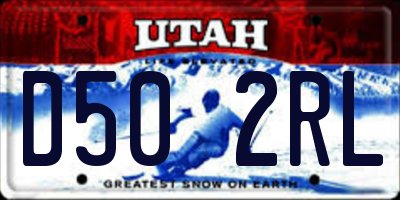 UT license plate D502RL