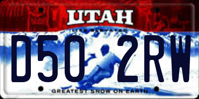 UT license plate D502RW