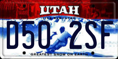 UT license plate D502SF