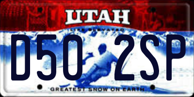 UT license plate D502SP