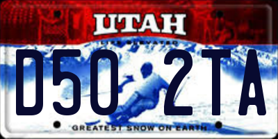 UT license plate D502TA