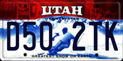 UT license plate D502TK