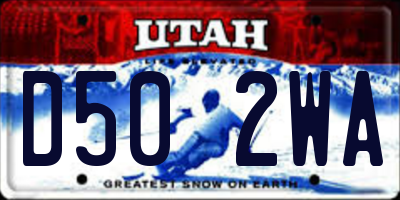 UT license plate D502WA