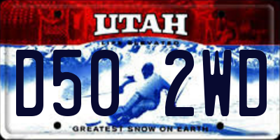 UT license plate D502WD