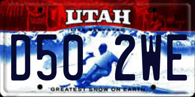 UT license plate D502WE