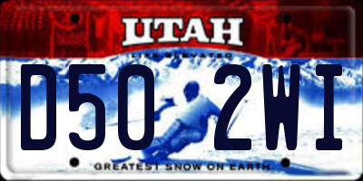 UT license plate D502WI