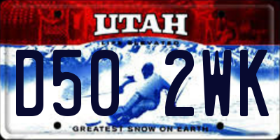 UT license plate D502WK
