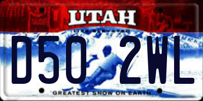 UT license plate D502WL