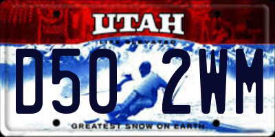 UT license plate D502WM