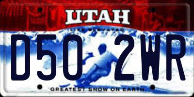 UT license plate D502WR
