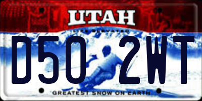 UT license plate D502WT