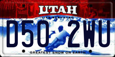 UT license plate D502WU