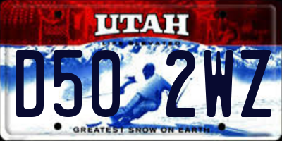 UT license plate D502WZ