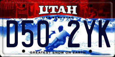 UT license plate D502YK